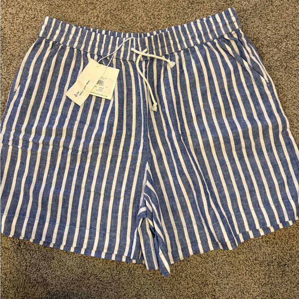 NWT Beachlunchlounge Linen Shorts, Size L, in French Blue